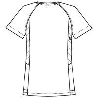 フォーク ジップアップスクラブターコイズ×ダークネイビーLL 7014SC-11-LL 1枚　スクラブ（直送品）