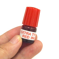 谷川商事　角型印速乾タイプ専用 補充インキセット インキ3mL+溶剤3mL　赤　53070　1セット