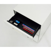 QUEST　フラットOAキャビネット（ラッチ機構付き）　2段　ホワイト　幅394×奥行550×高さ616mm 1台