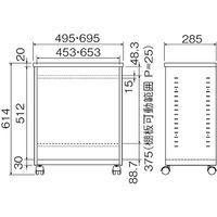 プラス フラットライン　アンダーデスクラック　幅495mm　1台