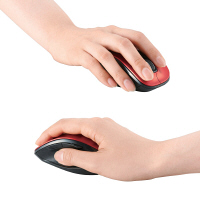 ワイヤレスマウス 無線 2.4GHz 5ボタン ブルーLED M 握りやすい EX-G レッド M-XG1DBRD エレコム 1個