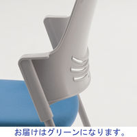 オカムラ VILLAGE VCC1ミーティングチェア グリーン 1箱（2脚入）スタッキング キャスター付き 幅560mm 座面高440mm