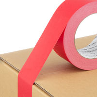 【ガムテープ】 現場のチカラ カラークラフトテープ 赤 1箱（50巻入） 幅50mm×長さ50m アスクル  オリジナル