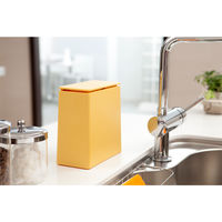 ideaco TUBELOR mini flap（チューブラーミニフラップ） ブラック 1個 1.4L プッシュペール ふた付ゴミ箱 スリム卓上サイズ