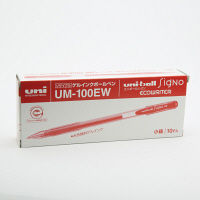 ゲルインクボールペン ユニボールシグノ エコライター 0.5ミリ 赤 10本 UM100EW.15 三菱鉛筆uniユニ