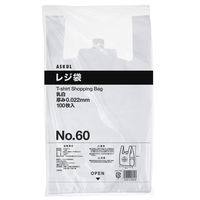 アスクル　レジ袋（乳白）　60号　幅350mm×マチ150mm×縦600mm　1セット（6000枚：1000枚入×6箱）  オリジナル