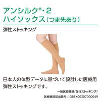 アルケア アンシルク・2 ハイソックス ライトブラウンL 18462 1足(2本)