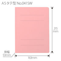 プラス　フラットファイル厚とじ500　A5タテ　ピンク　87568　1袋（10冊入）