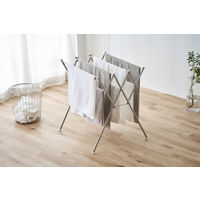 アイリスオーヤマ オールステンレス 伸縮 室内物干し 幅42～69.5×奥行65×高さ76.5cm タオル干し  SWX-700R １台