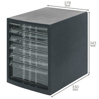 ナカバヤシ　レターケース　A4タテ　浅型5段・深型1段　ブラック　A4E-SC6B　1台