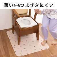 サンコー ポータブルトイレ マット 介護 介助 大判 ずれない 汚れ防止 70×90cm 1枚 ベージュ 吸着 KC-29