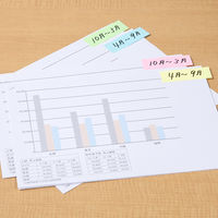 アスクル　貼ってはがせるオフィスのふせん　75×25mm　パステルカラー　4色セット  オリジナル