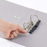 アスクル　リングファイル　A4タテ　2穴　レバー式アーチファイル　背幅43mm　グレー　シブイロ オリジナル