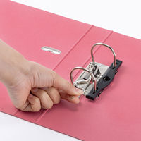 アスクル　リングファイル　A4タテ　2穴　レバー式アーチファイル　背幅43mm　ローズ　赤　シブイロ オリジナル