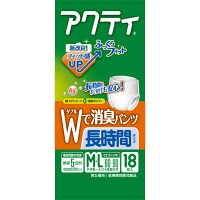 アクティ　大人用紙おむつ　Wで消臭パンツ長時間タイプ MーL 1パック（18枚入） 日本製紙クレシア