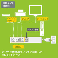 延長コード 電源タップ 5m 3P（ピン） 4個口 マグネット ライトグレー TAP-RE34M-5 サンワサプライ 1個