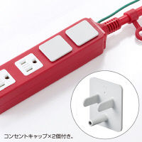 サンワサプライ 電源タップ（高強度タップ） レッド 踏みつけ・よじれ・挟み込み対応/RoHS指令対応 3P式 4個口 5m TAP-HP4-5R 1個（直送品）