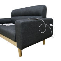 後藤家具物産 2.5Pソファ グレー ダブルコンセント付 クッション2個付 SO-20gy 1脚（直送品）