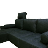 後藤家具物産 ロータイプカウチソファ グレー 組み替え自由ダブルコンセント付クッション2個付 ヘッドレスト付 座面ボンネルコイル SO-21gy 1脚（直送品）