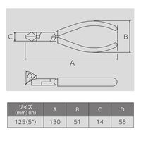ビクター 斜ニッパ（ソフトカバー付） 322B-125 フジ矢（直送品）