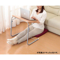 ファミリー・ライフ 角度調整付折りたたみテーブル ブラウン 幅540×奥行440×高さ555～725mm 1台（直送品）