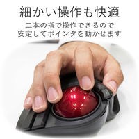 トラックボールマウス 有線 8ボタン 人差し指 大型ボール 直径52mm パームレスト搭載 ブラック M-HT1URBK エレコム 1個