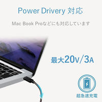 タイプCケーブル (USB-C to C) PD対応 60W USB3.1 2m 黒 MPA-CC13A20NBK エレコム 1本（直送品）