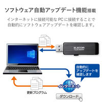 セキュリティ USBメモリ 32GB USB3.0対応 スライド式 ハードウェア暗号化 ストラップホール付 MF-ENU3A32GBK エレコム 1個（直送品）