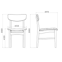 【車上渡し】AMOCC（アモック） ノストチェア ウォルナット無垢 ブルー CN502（WN）-BL901 1脚（直送品）