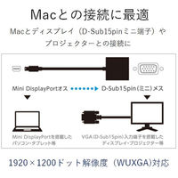 エレコム Mini DisplayPort-VGA変換アダプタ AD-MDPVGABK 1個