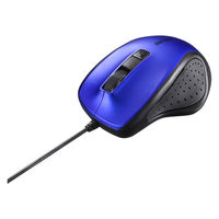 バッファロー 有線ＢｌｕｅＬＥＤ光学式マウス　静音／５ボタン／ＤＰＩ切り替えボタン　ブルー BSMBU300BL 1台