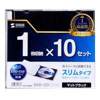 サンワサプライ DVD・CDケース（マットブラック） FCD-PU10MBK 1セット（10枚入り）（直送品）