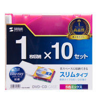サンワサプライ DVD・CDケース（5色ミックス） FCD-PU10MX 1セット（10枚入り）（直送品）