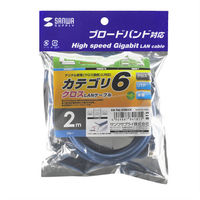 サンワサプライ カテゴリ6UTPクロスケーブル KB-T6L-02BLCK 1個