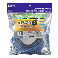 サンワサプライ カテゴリ6UTPクロスケーブル KB-T6L-10BLCK 1個