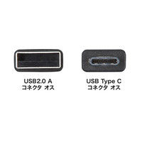 サンワサプライ Type C USB2.0標準ケーブル Aオス-Type-Cオス ブラック 0.5m KU-CA05 1本（直送品）