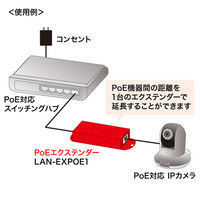 サンワサプライ PoEエクステンダー(Gigabit PoE+対応) LAN-EXPOE1 1個（直送品）