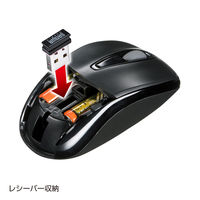 ワイヤレスマウス　無線　静音　3ボタン　中型サイズ　光学式　MA-WH123BK　サンワサプライ　1個
