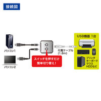 サンワサプライ USB2.0手動切替器(2回路) SW-US22N 1個（直送品）