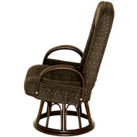 【軒先渡し】ヤマソロ 漣 さざなみ ラタン回転高座椅子 3段階リクライニング ポケット付 ブラウン 83-930 1脚（直送品）