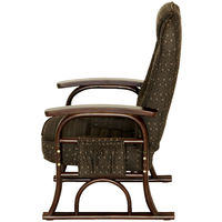 【軒先渡し】ヤマソロ 漣さざなみ ラタン高座椅子 座面高さ調整可能 4段階リクライニング ポケット付 ブラウン 83-932 1脚（直送品）