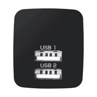 サンワサプライ USB充電器(2ポート・合計2.4A・ブラック) ACA-IP44BK 1個