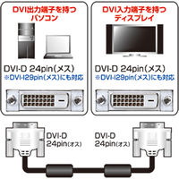 サンワサプライ DVIシングルリンクケーブル KC-DVI-1SL 1個（直送品）