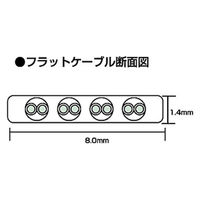 サンワサプライ エンハンスドカテゴリ5撚線フラットケーブル5m LA-FL5-05LBK 1本