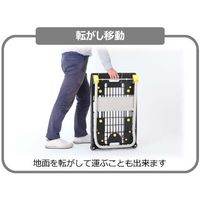 【台車】 金沢車輌 中型静音樹脂台車（ハンドル折畳式）フットブレーキ付 NP-206GS 835×505×H900mm 1台