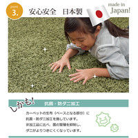 イケヒコ ラグ 1.5畳タイプ 防炎 抗菌 防臭 防ダニ 『シャンゼリゼ』 グリーン 約130×190cm 1340790121203 1枚（直送品）