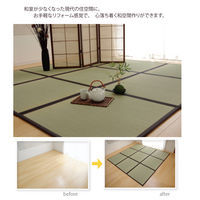 イケヒコ 置き畳 国産 半畳 『かるピタ』 約82×82cm グリーン （裏:すべりにくい加工） 1枚（直送品）