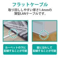 エレコム LANケーブル/CAT6A/爪折れ防止/フラット/2m/ホワイト LD-GFAT/WH20 1個