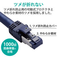 LANケーブル cat8 10m 爪折れ防止 ギガビット より線 メタリックブルー LD-OCTT/BM100 エレコム 1個（直送品）