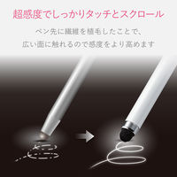 タッチペン スタイラスペン 超感度 ノック式 ホワイト P-TPCNWH エレコム 1個（直送品）